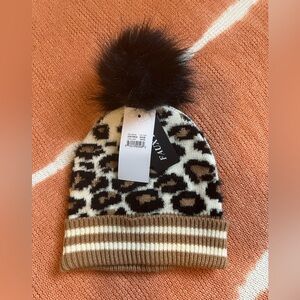 Leopard Print Beanie with Black Pom-Pom 🐆 | Brand New with Tags